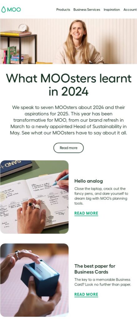 MOO end of year email