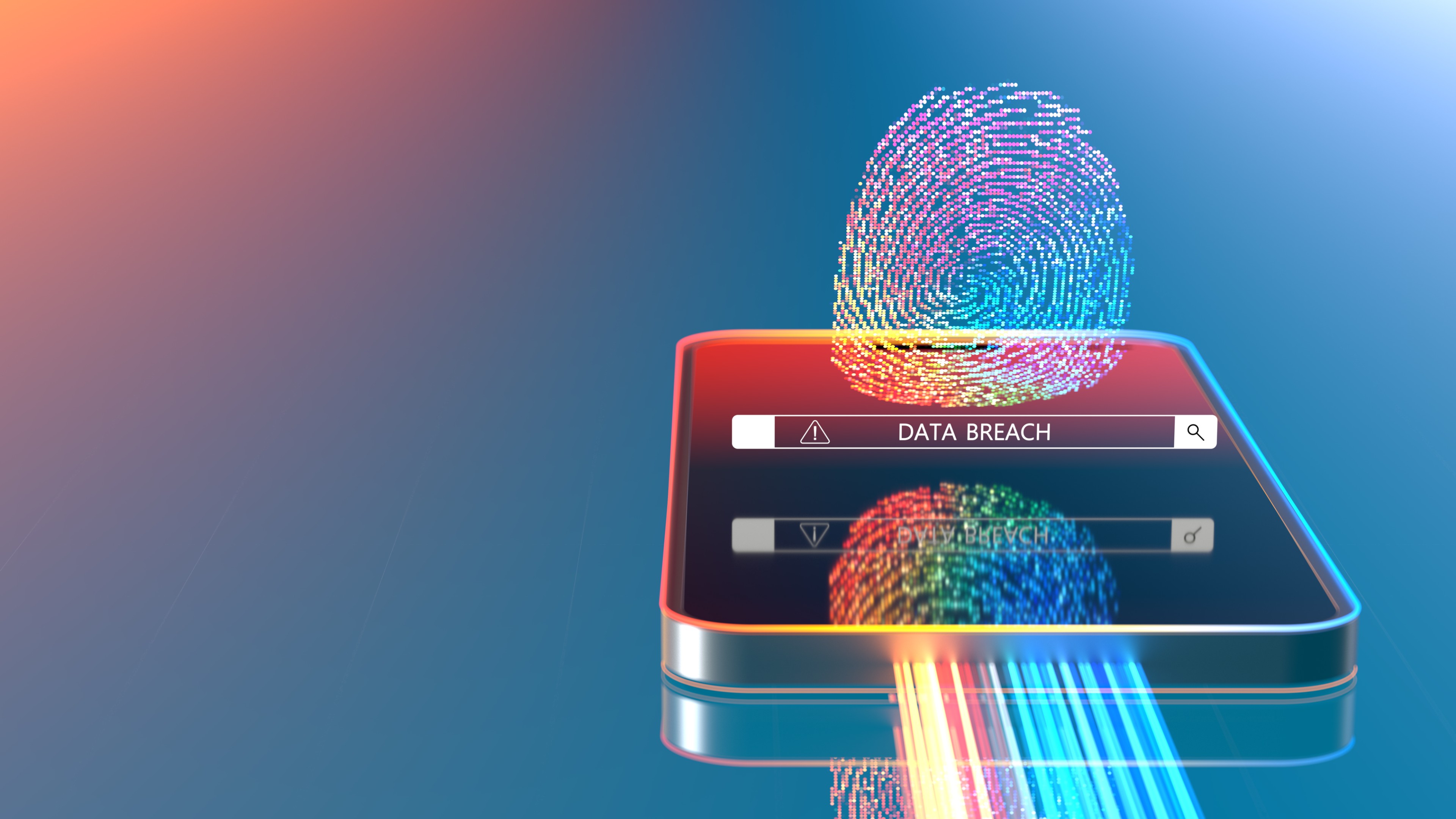 Fingerprint with abstract data on a smartphone screen