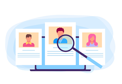 Vector flat graphic design cartoon of personal information concept