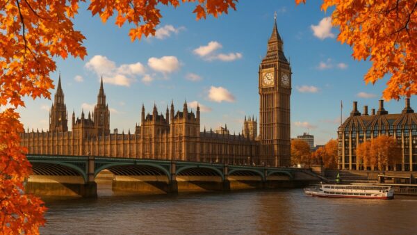 Autumnal picture of big ben in london