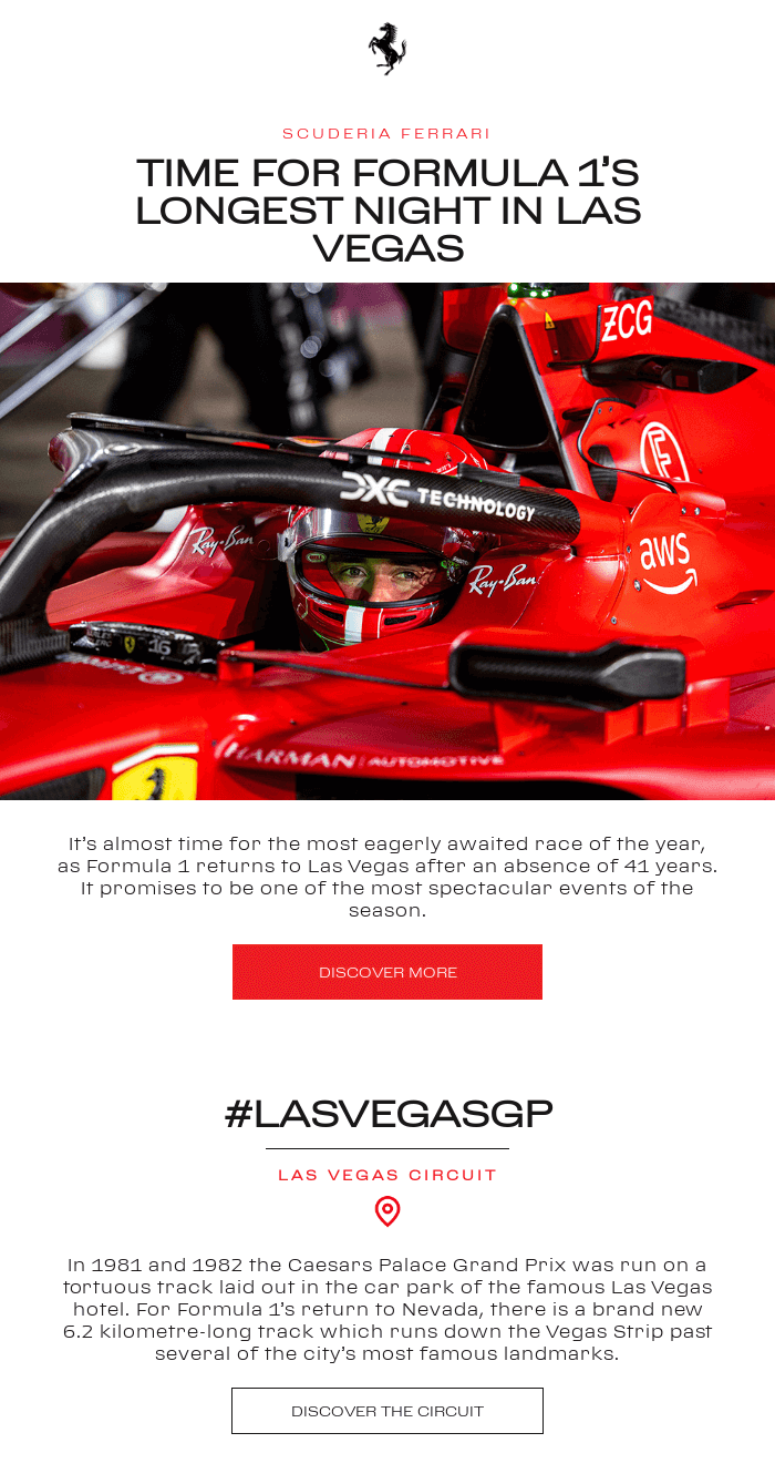 F1 marketing telling fans of the upcoming race in Las Vegas