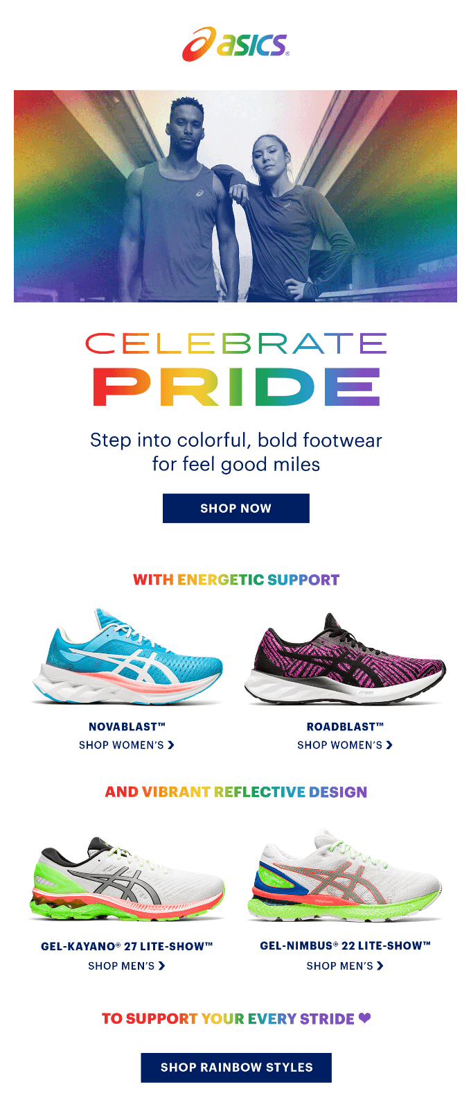 Celebrating Pride with colourful trainers by Oasics