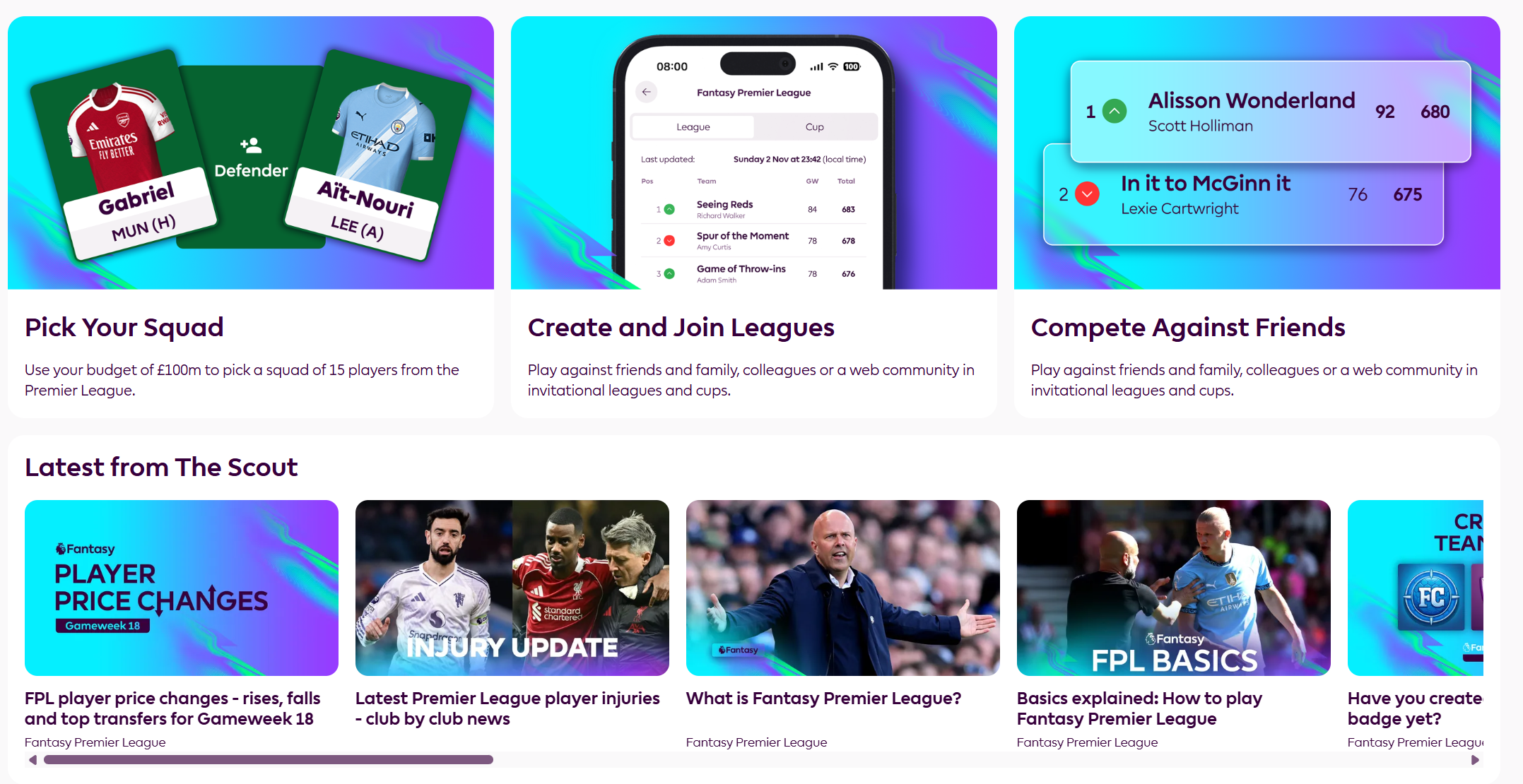 Short form content from the Premier League