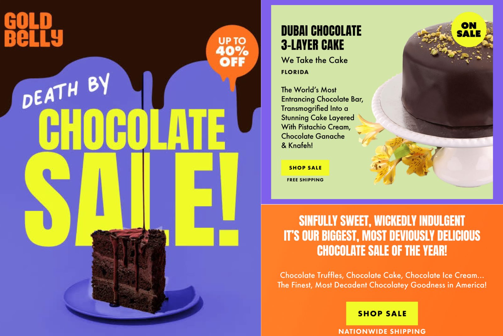 Gold Belly email marketing campaign