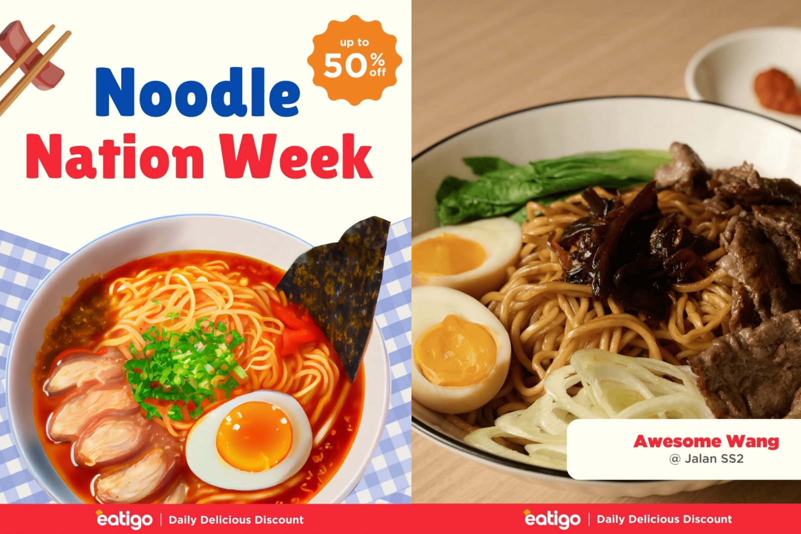Eatigo’s Noodle day social media campaign.