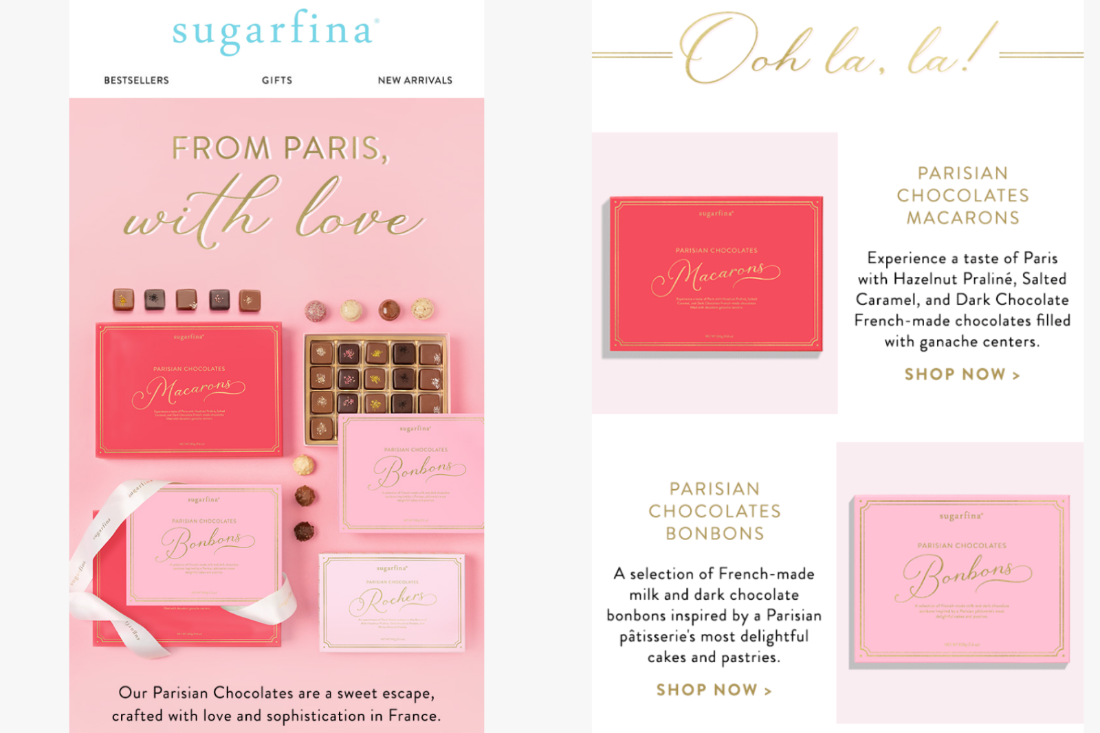 Sugarfine international candy day email marketing campaign. 