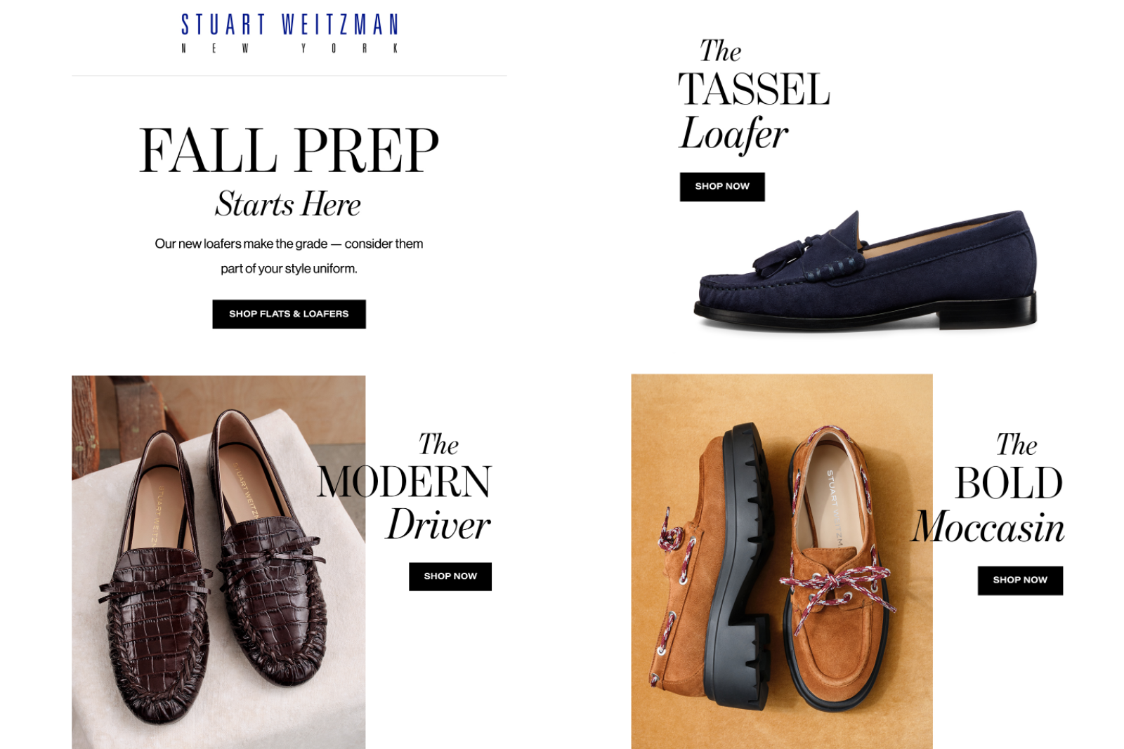First Day of fall email marketing campaign by Stuart Weitzman