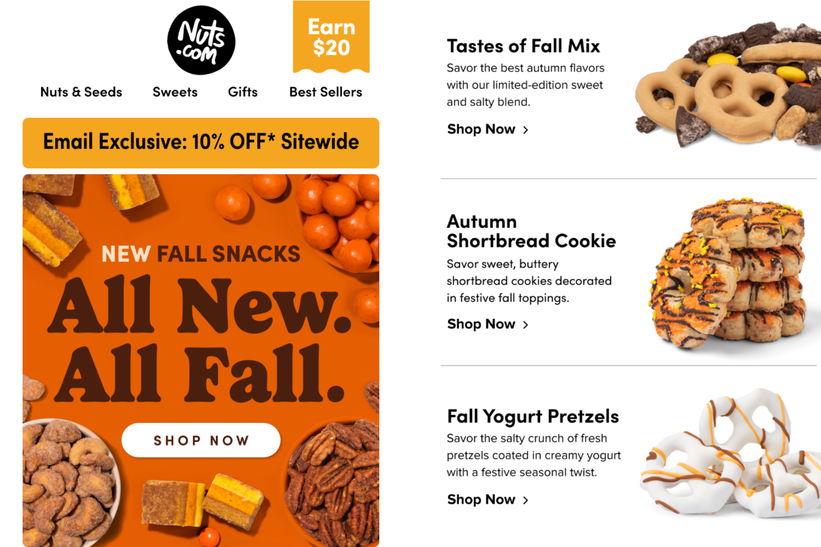 Oktoberfest Starts email marketing campaign by Nuts.com