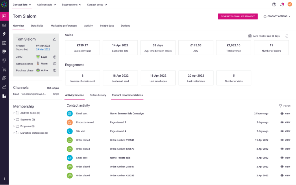 Dotdigital platform single customer view
