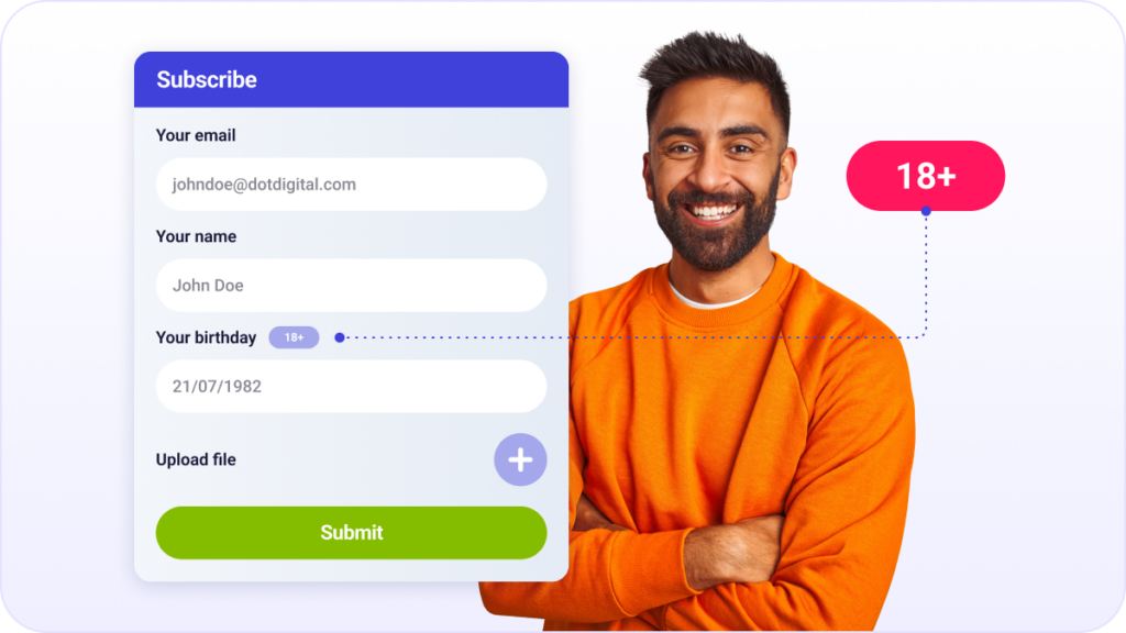 Age gating survey pages and forms 